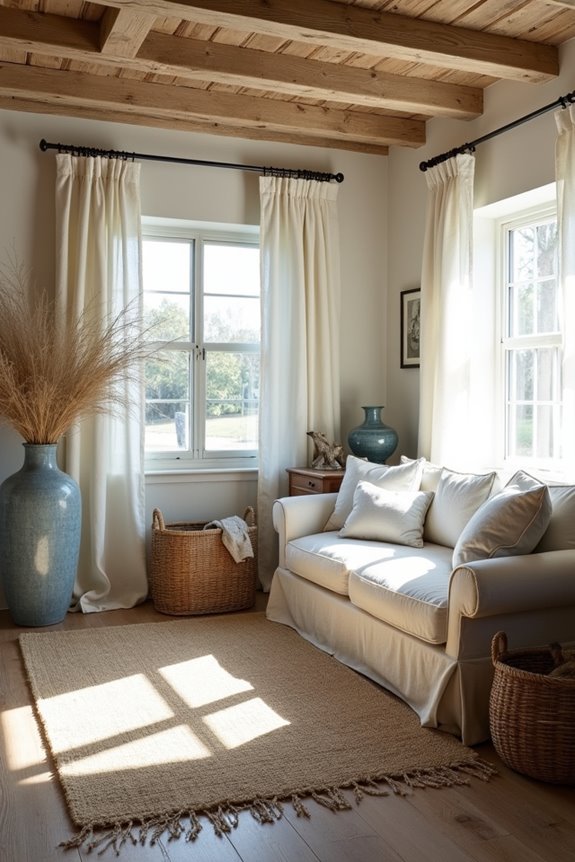 jute rug linen distressed wood