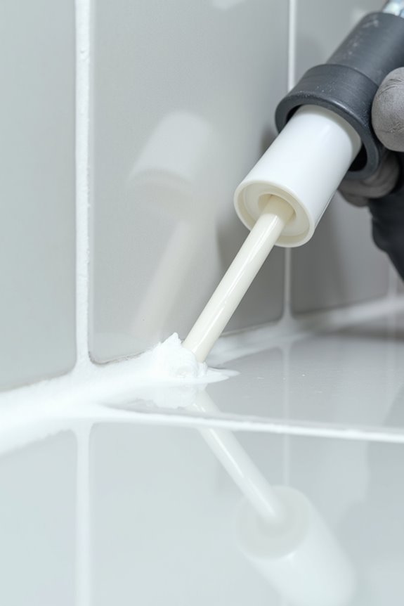 load gun apply caulk at 45