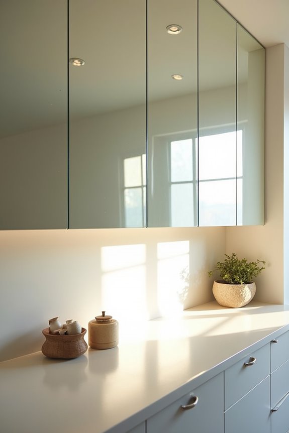 mirrors brighten kitchen spaces