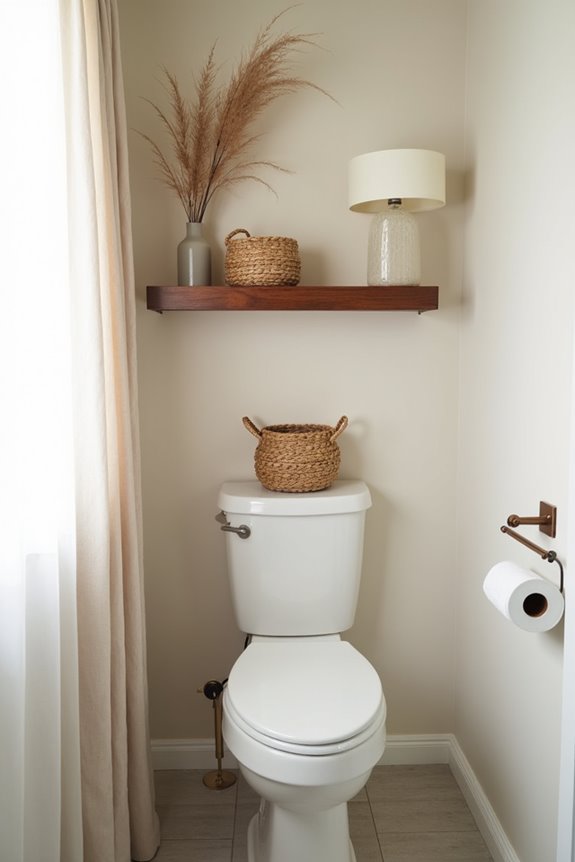 over the toilet tiered tray styling