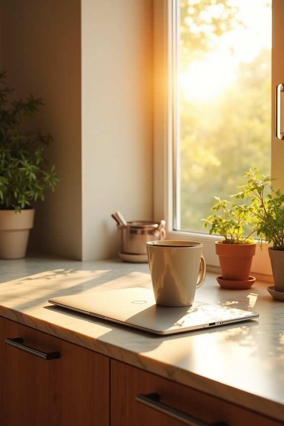 position desk for natural light