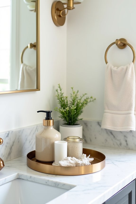 tiered tray elevates bathroom decor