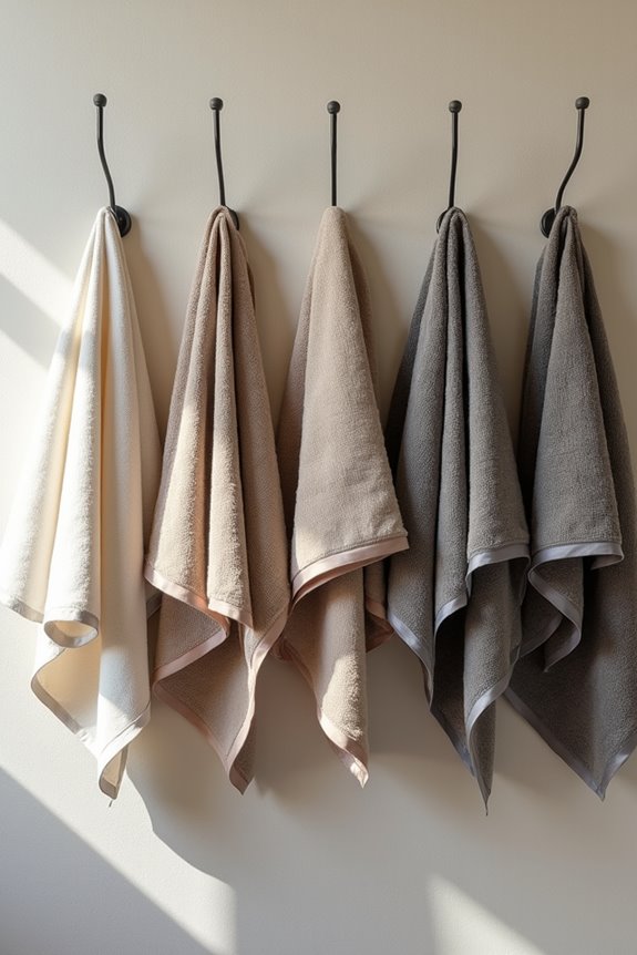 turkish towels on wall hooks